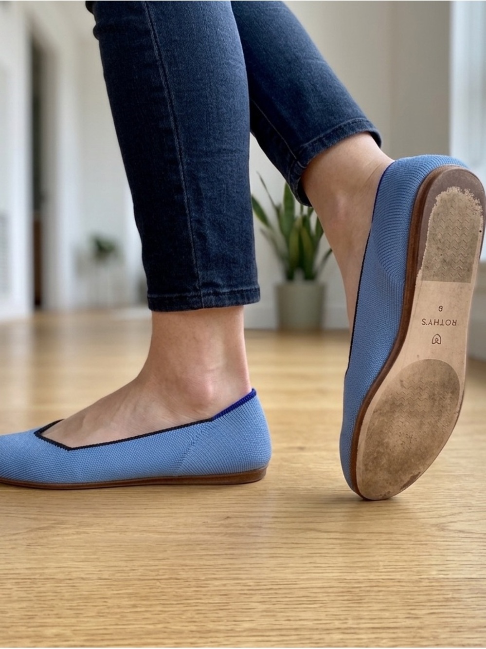 Rothy’s The Point Blue Pointed Toe Flats - Size 9